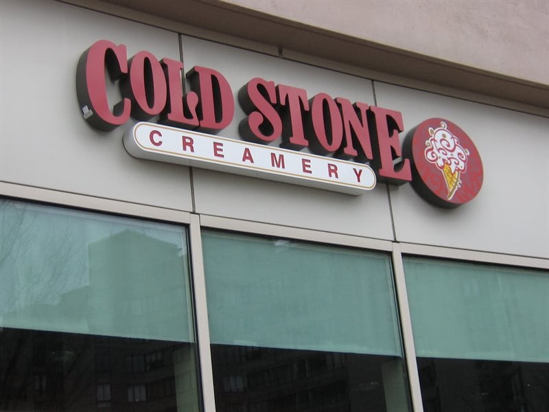 National tenant on location signage Cold Stone Creamery