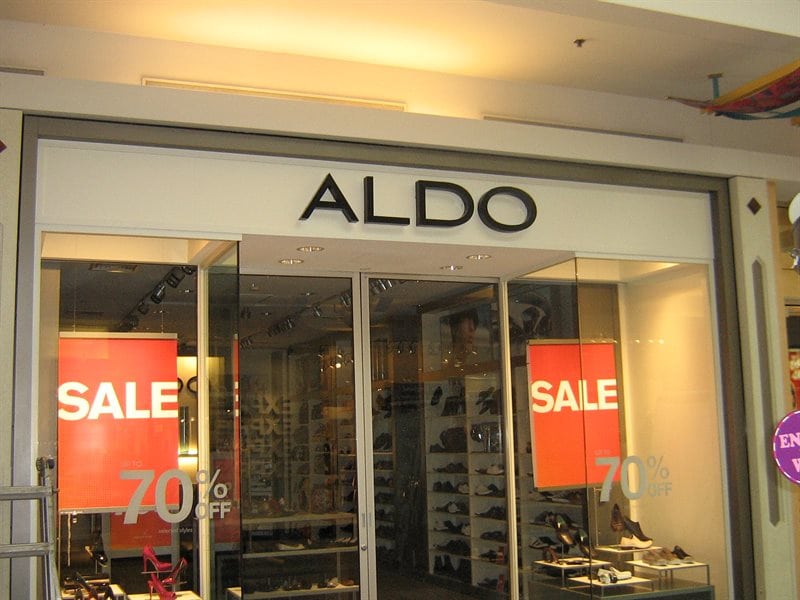 Aldo retail sign and vinyl graphics