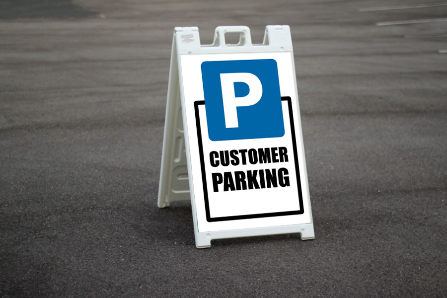 customer parking a-frame